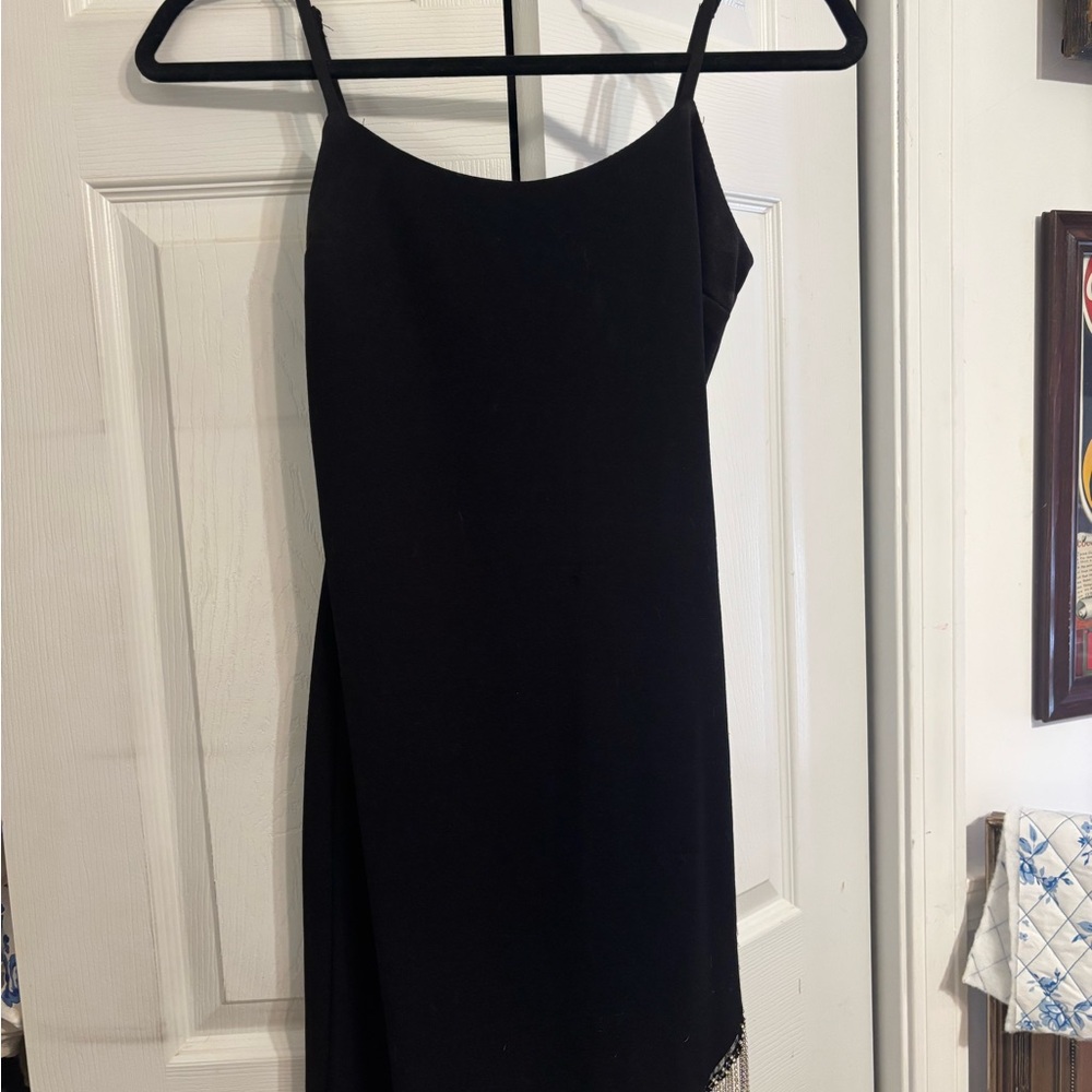 Black Dress with tassel slit